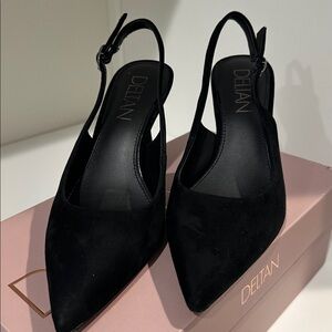 Delta Black Slingback Shoes